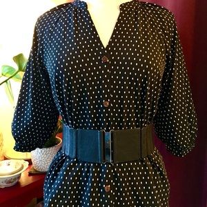 Puff sleeves button-down blouse